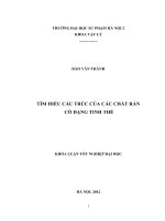 Tìm hiểu cấu trúc của các chất rắn có dạng tinh thể 