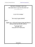 Nghiên cứu so sánh một số phương pháp phát hiện tác nhân gây bệnh than bacillus anthracis