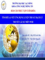 Báo cáo thực tập cuối khóa tìm hiểu  viết ứng dụng luyện thi sát hạch lý thuyết lái xe trên web