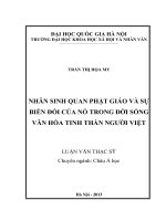Nhân sinh quan phật giáo và sự biến đổi của nó trong đời sống văn hóa tinh thần người việt 