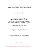 Giải pháp chuyển dịch cơ cấu kinh tế nông nghiệp theo hướng sản xuất hàng hóa tại huyện hiệp hòa, tỉnh bắc giang