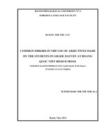 Common errors in the use of adjectives made by the students in grade eleven at hoang quoc viet high school 