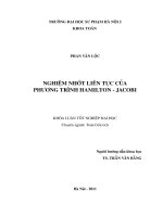 Nghiệm nhớt liên tục của phương trình hamilton   jacobi 