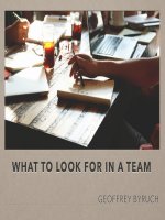 Geoffrey byruch what to look for in a team 