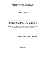 Common errors in the use of past tense and aspects in active voice by the 11th  grade students thanh ba high school 