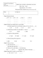 Đề kiểm tra học kì 1 môn Toán lớp 3 trường tiểu học Vạn Phước 2 năm 2014 - 2015