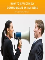 How to effectively communicate in business by geoffrey byruch