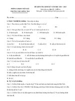 Đề kiểm tra định kỳ môn Địa Lý lớp 6 trường Đông Trà năm 2014 - 2015