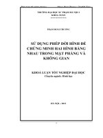 Sử dụng phép dời hình để chứng minh hai hình bằng nhau trong mặt phẳng và không gian 