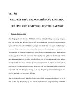 khảo sát thực trạng nghiên cứu khoa học của sinh viên kinh tế đại học thủ dầu một