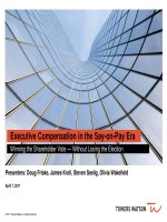 Executive compensation in the say on pay era winning the shareholder value 