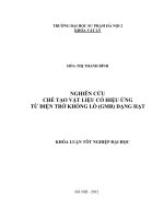 Nghiên cứu chế tạo vật liệu có hiệu ứng từ điện trở khổng lồ (GRM) dạng hạt 
