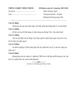 Đề kiểm tra học kì 1 môn Sinh học lớp 6 năm học 2013 - 2014 huyện Triệu Phong, Quảng Trị