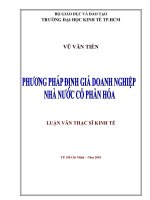 phương pháp định giá doanh nghiệp nhà nước cổ phần hóa