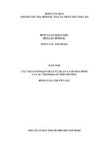 Các Tội Xâm Phạm Trật Tự Quản Lý Hành Chính Và Các Tội Phạm Về Môi Trường