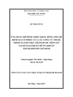 Ứng dụng mô hình chiết khấu dòng tiền để định giá cổ phiếu của các công ty thuộc nhóm ngành thực phẩm được niêm yết tại sở giao dịch chứng khoán thành phố hồ chí minh 