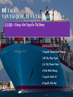 Thuyết trình vận tải quốc tế và tàu buôn