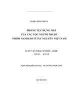 Phong tục dựng nhà của các tộc người thuộc nhóm nam đảo ở tây nguyên việt nam 