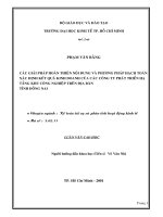 các giải pháp hoàn thiện nội dung và phương pháp hạch toán xác định kết quả kinh doanh của các công ty phát triển hạ tầng khu công nghiệp trên địa bàn tỉnh đồng nai
