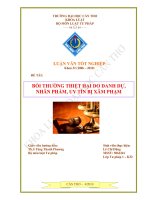 bồi thường thiệt hại do danh dự, nhân phẩm, uy tín bị xâm phạm