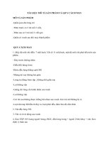 TÀI LIỆU mô tả sản PHẨM và QUY CÁCH MAY 
