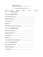 Mẫu biên bản góp vốn thành lập doanh nghiệp