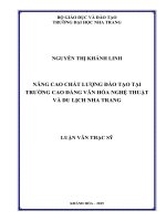 Nâng cao chất lượng đào tạo tại trường cao đẳng văn hóa nghệ thuật và du lịch nha trang 