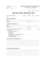 Biển bản điều chỉnh hóa đơn