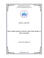 Phát triển kinh tế trang trại tỉnh nghệ an đến năm 2020