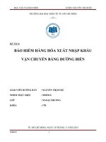 Tiểu luận môn vận tải bảo hiểm ngoại thương Bảo hiểm hàng hóa xuất nhập khẩu vận chuyển bằng đường biển