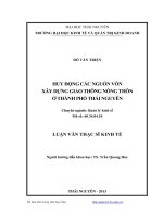Huy động các nguồn vốn xây dựng giao thông nông thôn ở thành phố thái nguyên