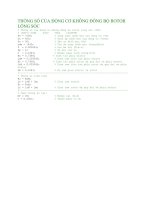 THỐNG số của ĐỘNG cơ KHÔNG ĐỒNG bộ ROTOR LỒNG sóc