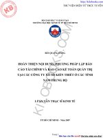 Hoàn thiện nội dung lập báo cáo tài chính và quản trị tại các công ty xổ số kiến thiết