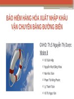 Thuyết trình môn vận tải bảo hiểm ngoại thương Bảo hiểm hàng hóa xuất nhập khẩu vận chuyển bằng đường biển