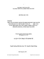 Một số giải pháp nhằm ổn định sinh kế cho người dân để quản lý rừng bền vững ở khu vực vùng đệm khu bảo tồn thiên nhiên thần sa   phượng hoàng, tỉnh thái nguyên