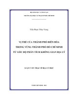 vị thế của thành phố biên hòa trong vùng thành phố hồ chí minh từ góc độ phân tích không gian địa lý 