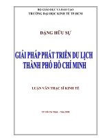 giải pháp phát triển du lịch thành phố hồ chí minh