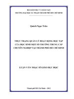 thực trạng quản lý hoạt động học tập của học sinh một số trường trung cấp chuyên nghiệp tại thành phố hồ chí minh 