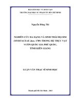 nghiên cứu đa dạng và sinh thái họ sim (myrtaceae juss  1789) trong hệ thực vật vườn quốc gia phú quốc, tỉnh kiên giang 