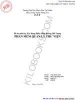 Xây Dựng Phần Mềm Hướng Đối Tượng - PHẦN MỀM QUẢN LÝ THƯ VIỆN