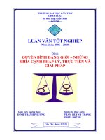 quyền bình đẳng giới – những khía cạnh pháp lý, thực tiễn và giải pháp