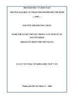 nghệ thuật kể chuyện trong văn xuôi tự sự nguyễn khải (khảo sát phần truyện ngắn) 