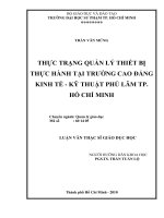 thực trạng quản lý thiết bị thực hành tại trường cao đẳng kinh tế   kỹ thuật phú lâm tp  hồ chí minh 