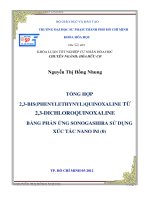 tổng hợp 2,3 bis(phenylethynyl)quinoxaline từ 2,3 dichloroquinoxaline bằng phản ứng sonogashira sử dụng xúc tác nano pd (0) 