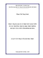 thực trạng quản lý đội ngũ giáo viên ở các trường trung học phổ thông huyện tân uyên tỉnh bình dương 