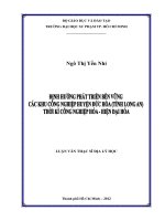 Định hướng phát triển bền vững các khu công nghiệp huyện đức hòa (tỉnh long an) thời kì công nghiệp hóa, hiện đại hóa 