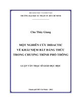 một nghiên cứu didactic về khái niệm bất đẳng thức trong chương trình phổ thông 