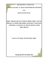 thực trạng quản lý hoạt động thực tập sư phạm của sinh viên khoa giáo dục mầm non – trường cao đẳng sư phạm trung ương nha trang 