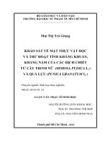 khảo sát về mặt thực vật học và thử hoạt tính kháng khuẩn, kháng nấm của các dịch chiết từ cây trinh nữ (mimosa pudica l ) và quả lựu (punica granatum l ) 
