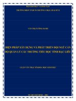 biện pháp xây dựng và phát triển đội ngũ cán bộ quản lý các trường tiểu học tỉnh bạc liêu 